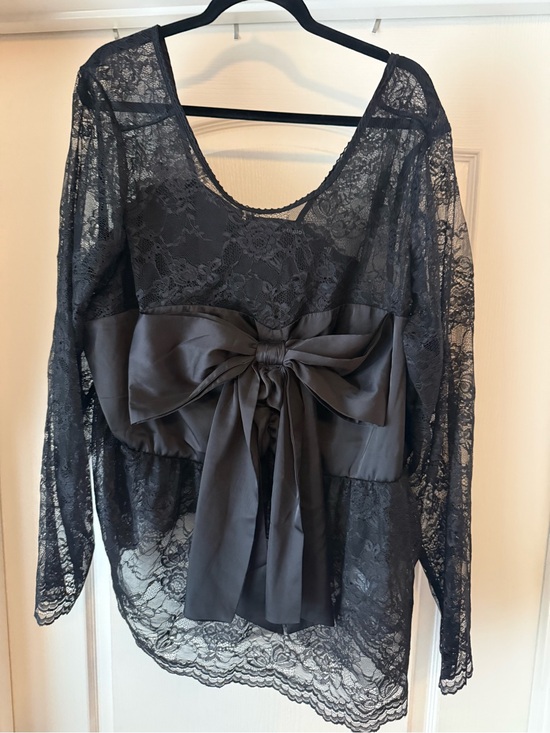 torrid Tops - torrid Black Lace Blouse with Bow